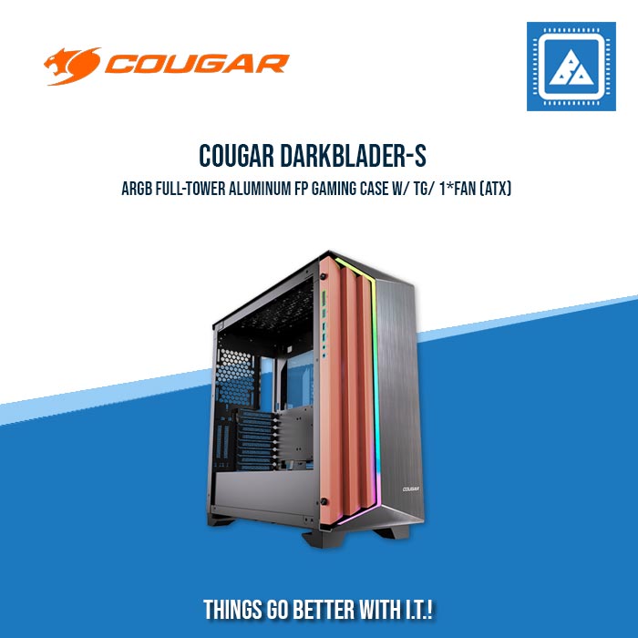 COUGAR DARK BLADER-S RGB FULLTOWER BRUSH ALUMINUM FRONT PANEL TEMPERED GLASS COUGAR DARK BLADER-S RGB FULLTOWER BRUSH ALUMINUM FRONT PANEL TEMPERED GLASS